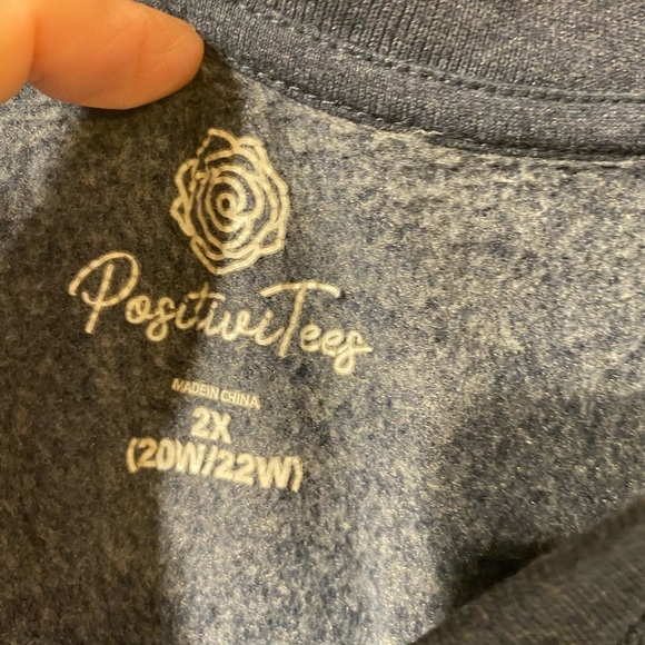 Positive Tees Navy Blue Graphic Sweatshirt 2X (20W - 22W) (MM) - Picture 9 of 13